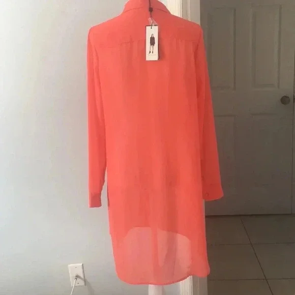 NWOT BCBG Maxzaria Orange Tunic Top Medium